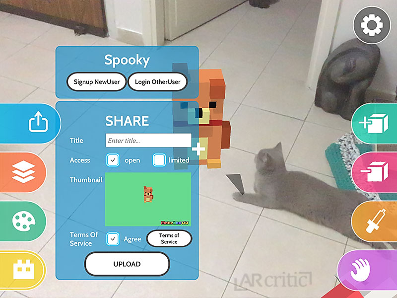 3D modeling augmented reality app screenshot