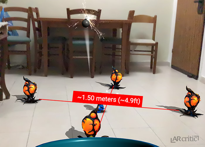 1.5 meters gameplay area, Meddling Martians AR