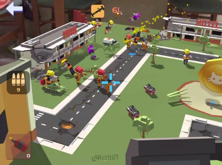 iOS augmented reality zombie shooter game screenshot