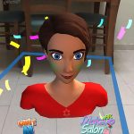 3D makeup model head with confetti
