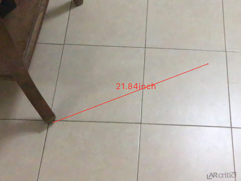 21.84-inch measurement using AR meter app