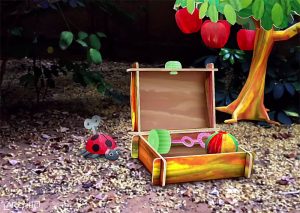 Toy box lying on on the groundx, My Very Hungry Caterpillar AR screenshot