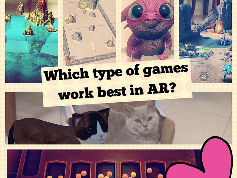 Different AR game genres in a collage image