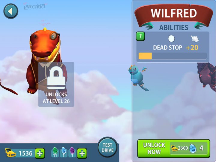 Dragon purchase and upgrade screen, Dragon Putt iOS game
