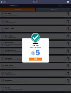 Trophies screen, AR Archery game screenshot