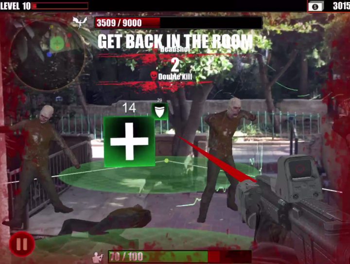 AR Zombie iOS game screenshot