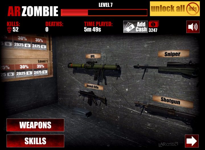 Weapon armory screenshot