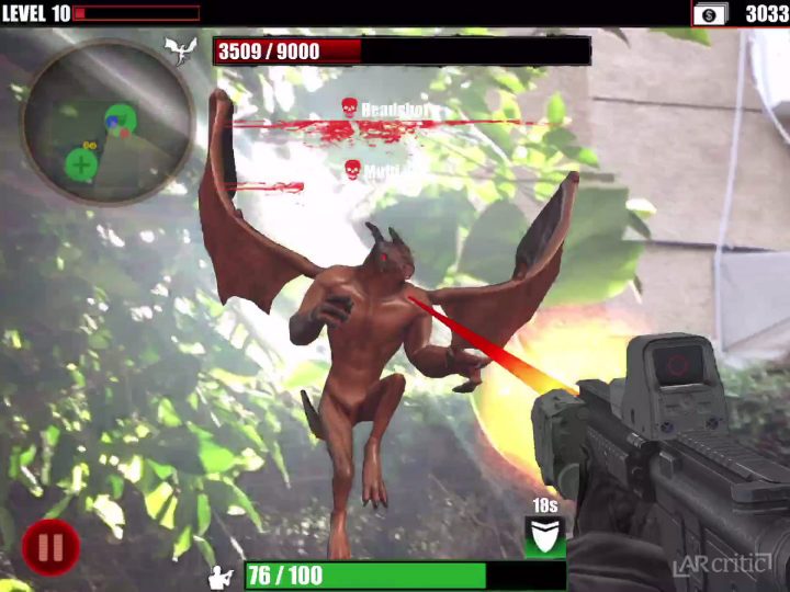 Boss fight in AR zombie game