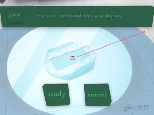Drag the red markers to define the play area