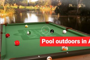 Playing pool outdoors in nature using augmented reality