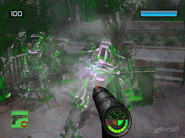 Stylized visuals, War of the AI iOS game screenshot