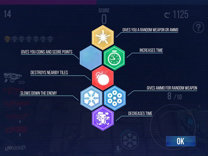 What each tile does in Blasterd game