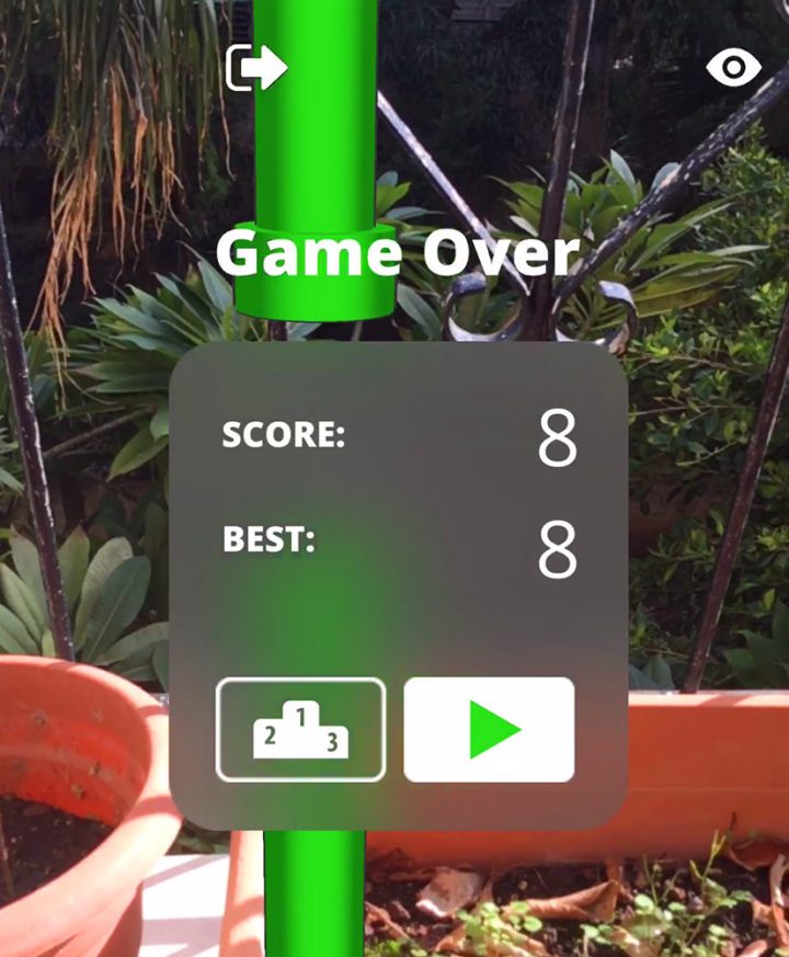 8 score in AR flappy