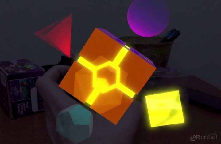 Playing a Simon game in AR with the Merge Cube