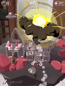 Explosion effect, in Rocket Cows iOS Game