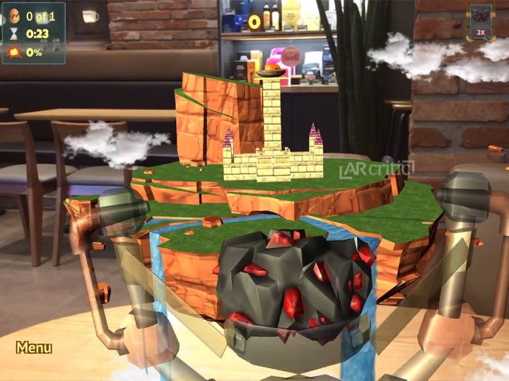 Slingshot Island AR game screenshot