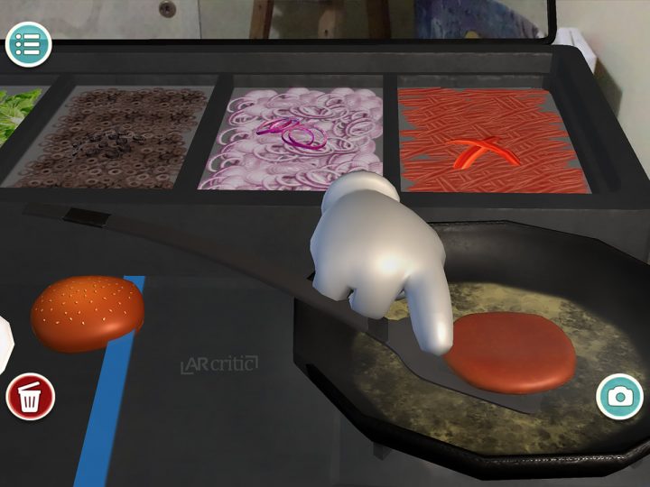 frying hamburger on a pan