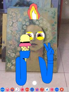 Using Slapstick app on a picture of a woman