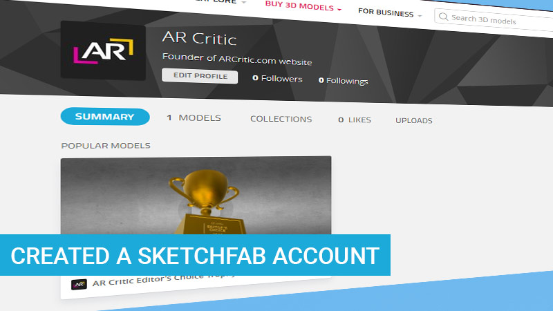 Created sketchfab account