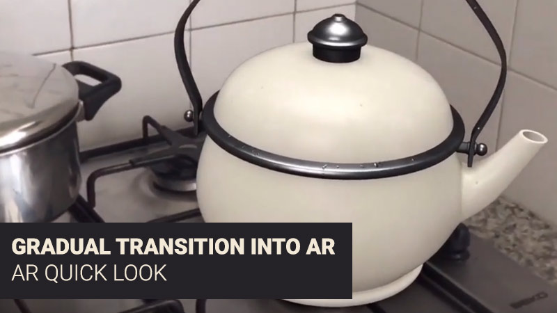 AR Quick Look, placing a 3D object of a pot