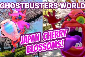 Ghostbusters World Gameplay in Japan with Beautiful Cherry Blossoms