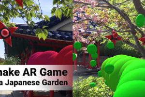 Playing Augmented Reality Snake Game in a Japanese Garden