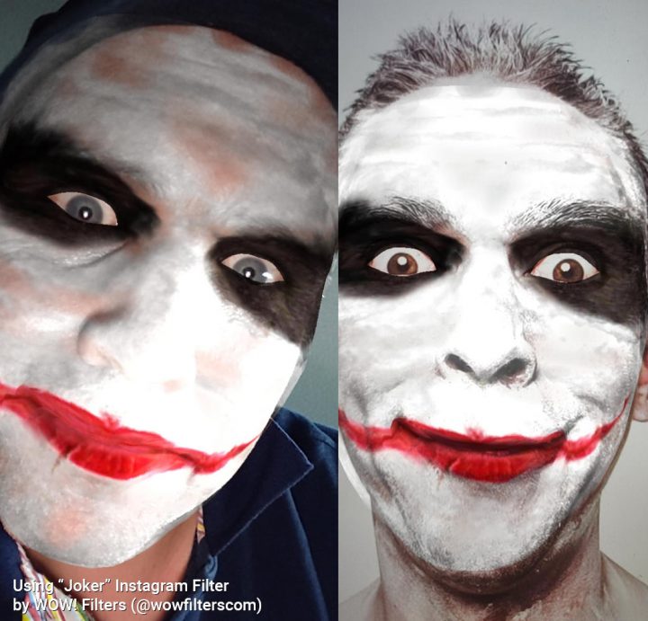 Creepy clown Instagram filter
